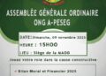L’ONG A-PESEG tiendra son Assemblée Générale Ordinaire (AGO) le dimanche 9 novembre 2025 à 15h00 au siège de la MAOG